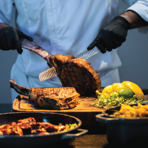 Chef Preparing T-Bone Steak